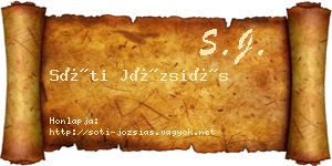 Sóti Józsiás névjegykártya